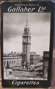 ALBERT MEMORIAL Torre Belfast Tarjeta Cigarto GALLAHER VISTAS IRLANDESAS 39 Irlanda del Norte - Imagen 1 de 2