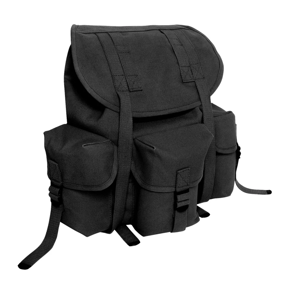 Rothco 2477 Black Military Style Heavy Duty Canvas Mini Alice Rucksack Backpack