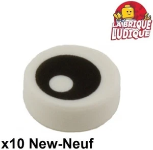 Lego 10X Round Tile Decorated 1X1 Black Eye Pupil 98138PB007 - Picture 1 of 1