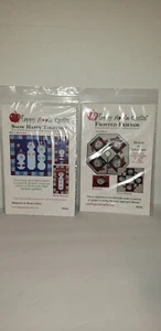 HAPPY APPLE QUILTS 6 SNOWMEN QUILT RUNNER TREE SKIRT TOPPER PLACEMAT DOOR HANGIN - Picture 1 of 6