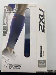 2XU Compression performance Sleeves, Navy/Red, Large Brand New