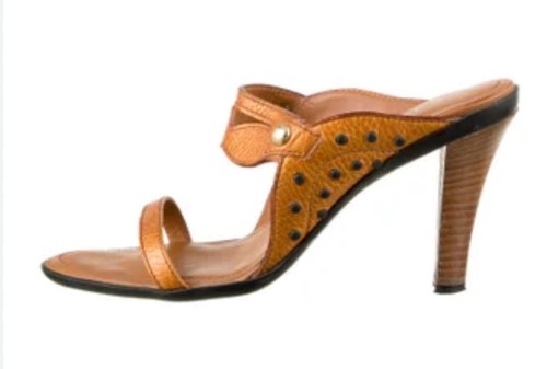 TOD’S Slides in pelle Tods con tacco marrone pelle taglia 8 boho cowgirl bohémien zingara