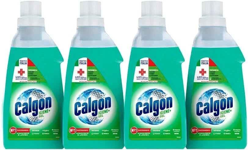 4pz Calgon Gel Disinfettante Anticalcare+ Hygiene per la Lavatrice 1,5L