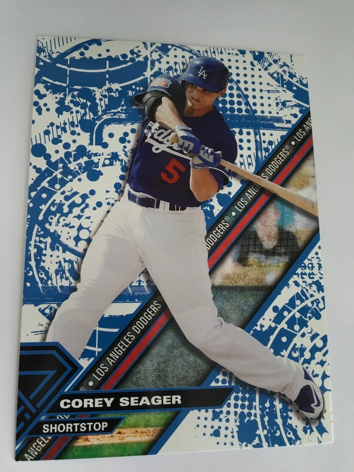 2017 Topps High Tek Jumbo 5x7 Corey Seager Dodgers HTCS Blue #'d 1/2 - Image 1 of 1
