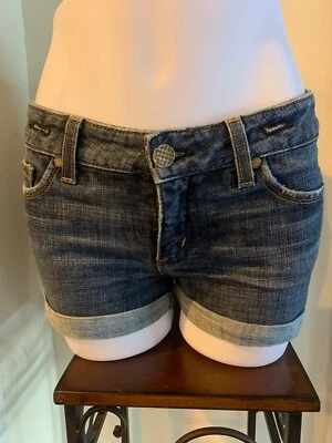 Pantalones cortos de mezclilla con puños Bebe 5 bolsillos talla 28 Foto 1 de 4