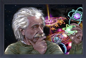 ALBERT EINSTEIN JAMES DANGER QUASAR COLOR 13x19 FRAMED GELCOAT POSTER GENIUS NEW - Picture 1 of 2