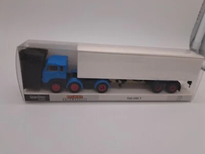 BREKINA 58500b Fiat 690T trattore stradale BLU con semirimorchio bianco 2 assi - Immagine 1 di 4