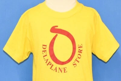 Camiseta vintage años 80 DELAPLANE STORE CENTRO ANTIGUO VIRGINIA AMARILLA JUVENIL GRANDE L Foto 1 de 3