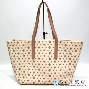 JIMMY CHOO Sophia bag canvas pink beige tote SOFIA 23k359-1 Used - Picture 1 of 10