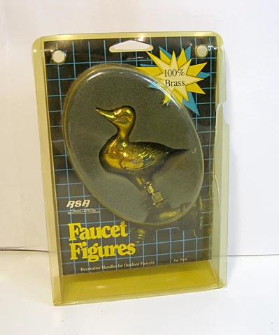 Vintage Brass Duck Outdoor Faucet Spicket Handle NIP Cover