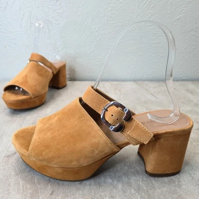 Aerosoles Tacones Cósmicos Gamuza Amarillo Sin Cordones Tacón Bloque Mula Plataforma Zapato Talla 6 Foto 1 de 4