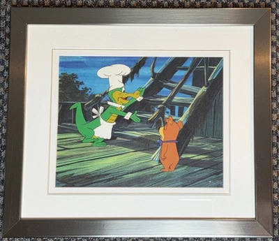 Celda de animación de producción Wally Gator y Boo Boo de los años 70 - enmarcada Foto 1 de 2