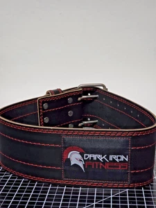 "Cinturón de levantamiento de pesas de cuero de hierro oscuro para hombres y mujeres negro 4"" X 47""" - Imagen 1 de 13