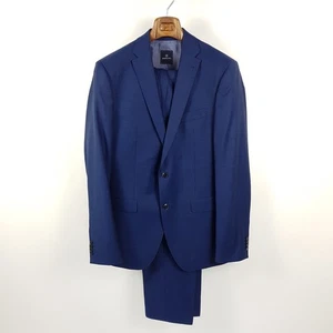 Traje Barutti hombre talla 102 azul tailored fit azul super 120 lana chaqueta pantalones - Imagen 1 de 15