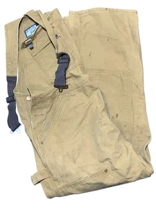 Vintage Levi Overall Latzhose Herren 38x30 braun Canvas Doppelknie Arbeitskleidung Y2K - Bild 1 von 12