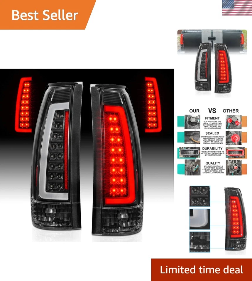 C-Type LED & Halogen Tail Lights for 1988-1999 Chevy GMC C/K Pickup Trucks Foto 1 de 4