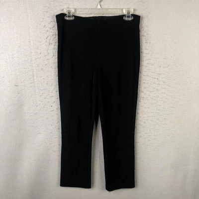 Pantalones Joseph Ribkoff para mujer 6 negros acanalados de punto elástico pierna recta Foto 1 de 4