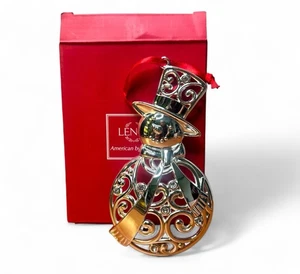 Lenox Sparkle and Scroll Ornament Schneemann Multicolor Edelsteine silberfarben Weihnachten - Bild 1 von 5