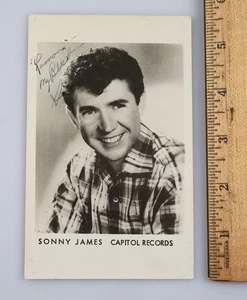 Foto postal personalizada autografiada por Sonny James 1957 vintage - Imagen 1 de 3