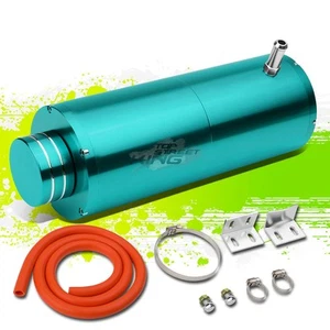 8.5" X 3" SKY BLUE ANODIZED ALUMINUM COOLANT RECOVERY OVERFLOW TANK/CAN 3/8"BARB - Picture 1 of 5