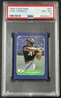 JOSE CANSECO PSA 8 1986 FLEER КЛАССИЧЕСКИЙ МИНИ #87 ДЕБЮТАНТ RC ЛЕГКАЯ АТЛЕТИКА 411 - Изображение 1 из 3