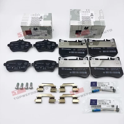 Front&Rear Brake Pad Sets w/Sensors For 14-17 Mercedes S450 S550 S550e S560 OEM Foto 1 de 4