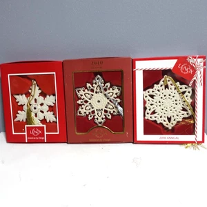 Lenox Christmas Ornaments Snowflakes Set Of 3 - Picture 1 of 9