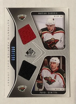 2006/07 Marian Gaborik Pavol Demitra SP Game Used Dual Jersey 3/100 - Image 1 of 2