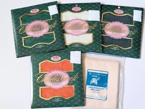 Charles Craft Aida Stoff (5 Stück) Haferflocken, Orange, Rosa, Grün, Dunk Petrol 12x18 - Bild 1 von 8