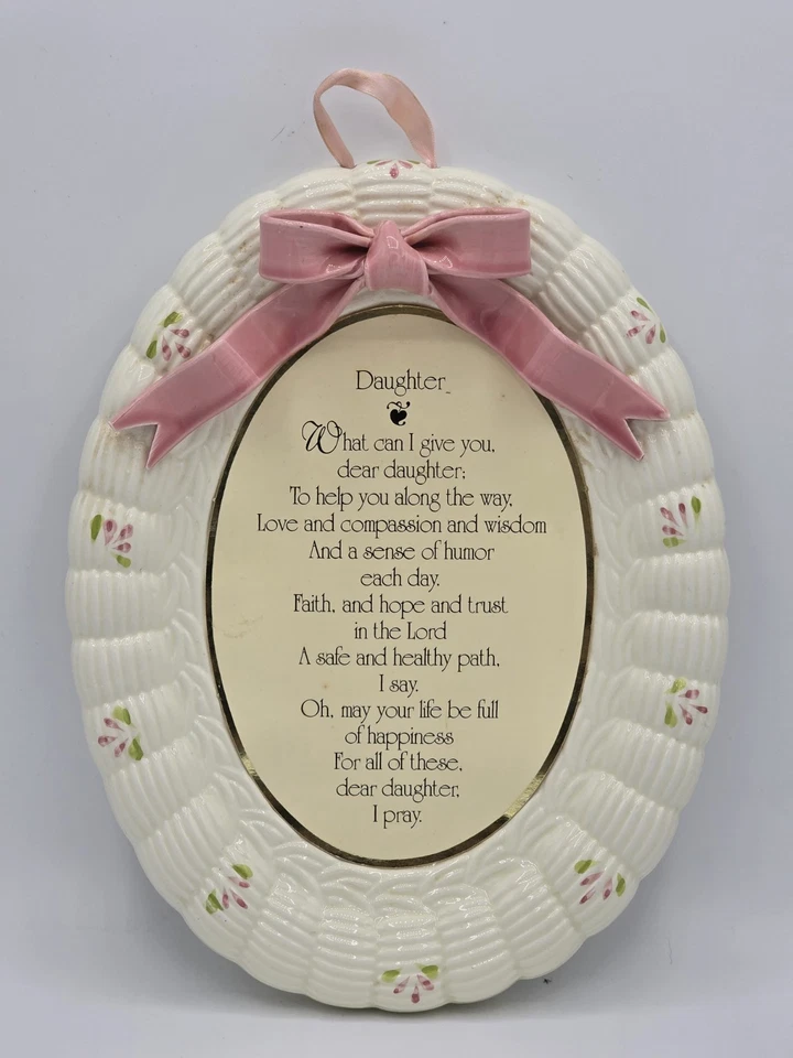 Placa de pared ovalada de cerámica vintage "hija" arco y detalle floral regalos artísticos Foto 1 de 4