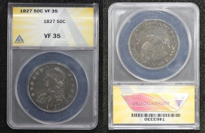 1827 Capped Bust Half Dollar ANACS VF-35 5O6R - Image 1 of 3