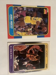 1986-87 Fleer Basketball James Worthy RC #131 EX + Bonus 88 Fleer Card - Picture 1 of 7