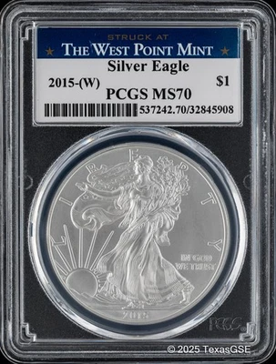 2015 $1 American Silver Eagle PCGS MS70 - Image 1 of 2