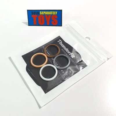 Thunderfit ANILLOS DE SILICONA Pack de 4 Alianzas de Boda Mujer Talla 10 Oro Blanco Plata Foto 1 de 4