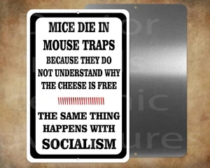MÄUSE STERBEN IN MAUSEFALLEN SOZIALISMUS 8" x 12" Blechschild - Bild 1 von 1
