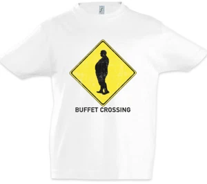 Buffet Crossing Sign Kids Boys T-Shirt Fun Chubby Pride fat large heavy proud - Picture 1 of 1