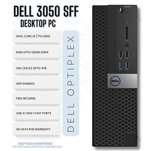 DELL Optiplex 3050 SFF Desktop Core-i7 7th Gen 32GB RAM 1TB SSD Wi-Fi Windows 11 - Picture 1 of 6