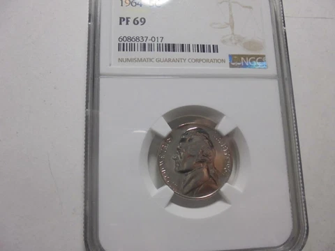 1964 Jefferson 5 Cents Nickel Graded NGC PF 69 Low Pop Free Shipping Cover