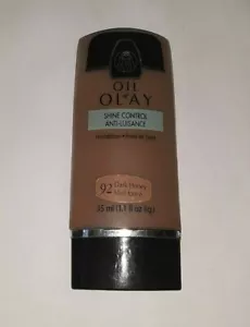 discontinued OIL OF OLAY SHINE CONTROL liquid FOUNDATION 92 DARK HONEY uns - Picture 1 of 2