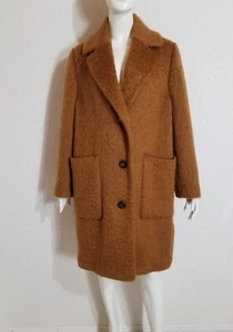 Luisa Cerano wunderschöner Oversize haariger Mohair Boxy Mantel Ocker - Bild 1 von 18