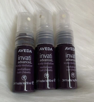 3 x Aveda Invati Advanced Scalp Revitalizer ~ Total 1.02oz/30ml Travel Size NEW - Imagem 1 de 2
