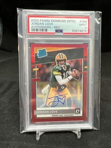 2020 Donruss Optic #154 Jordan Love RED HOLO AUTO RC ROOKIE /50 RC PSA 9 Mint