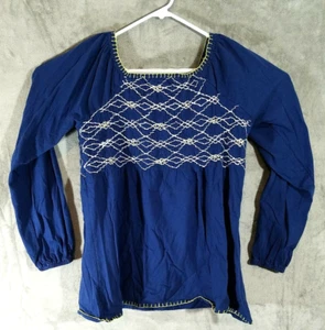 Roamans Tunika Damen mittel marine blau elastisch Boho Ziernähte Freizeit - Bild 1 von 6