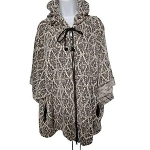 Free People graue übergroße lässige Strickjacke mit Kapuze und Reißverschluss Achselzucken Small/Petite SP - Bild 1 von 8