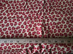 I Love Lucy Red Hearts Yellow Cotton Sewing Fabric Vintage 56 Inches - Picture 1 of 1