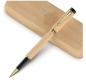 Wordsworth & Black Rollerball Pen Set Medium Nib With Gift Case, Maple Wood - Picture 1 of 4
