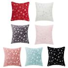 Christmas Fuzzy Plush Pillow for Case Metallic Snowflake Glitter Print Cushion C