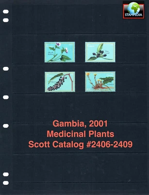 Valor Scott de $5,75 - 2001 GAMBIA plantas medicinales flores África CV MNH NH UMM Foto 1 de 4