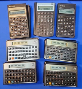 LOT 7 Hewlett Packard HP Calculators HP 11C 12C Platinum 10BII+ 17BII Scientific - Picture 1 of 11