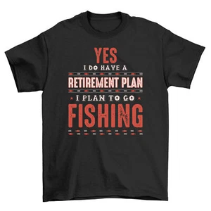 Retirement Plan: Funny "9 To 5 Fishing" T-shirt, Perfect for Anglers! Unisex Tee - Picture 1 of 46